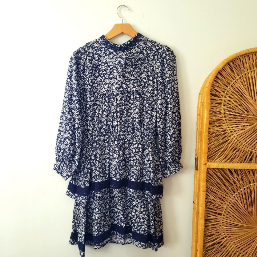 Chelsea & Violet Neptune Blue Floral Midi Dress